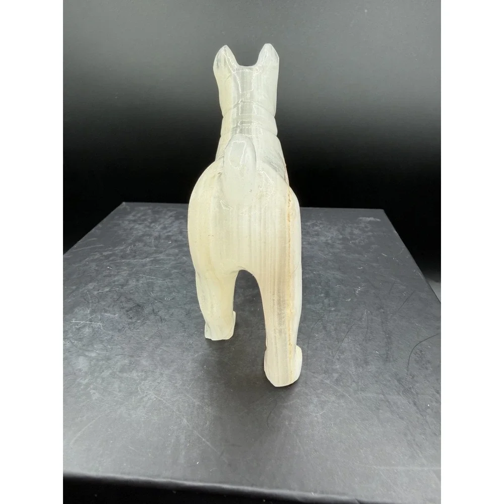 🐾🖤 Vintage Calcite Onyx Alert Dog Figurine 🖤🐾
